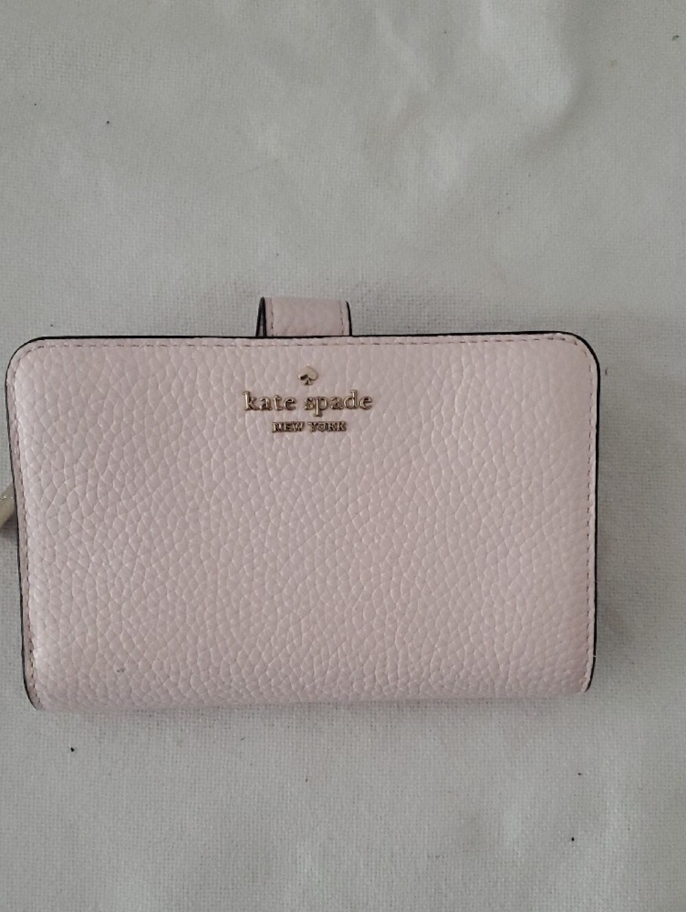 kate spade Pale Pink Pebbled Leather Snap Wallet - Picture 2 of 5
